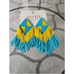Kay Lee Beaded Fringe Earrings NWT